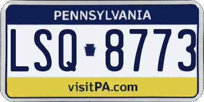 PA license plate LSQ8773