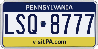 PA license plate LSQ8777