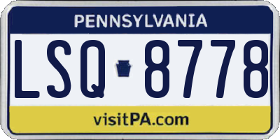 PA license plate LSQ8778