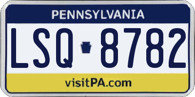 PA license plate LSQ8782