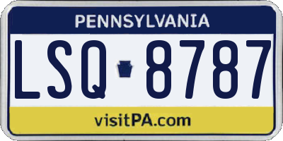 PA license plate LSQ8787