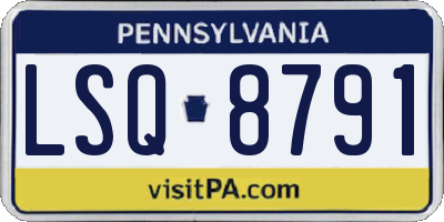 PA license plate LSQ8791