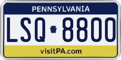 PA license plate LSQ8800