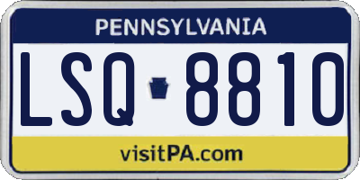 PA license plate LSQ8810