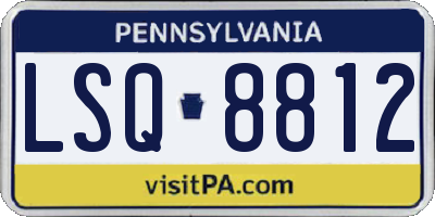 PA license plate LSQ8812