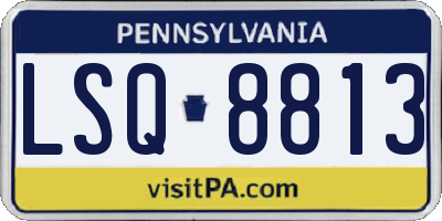 PA license plate LSQ8813