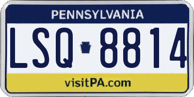 PA license plate LSQ8814