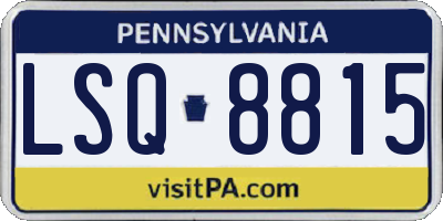 PA license plate LSQ8815