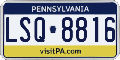 PA license plate LSQ8816