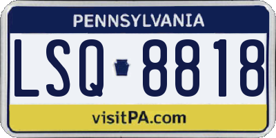 PA license plate LSQ8818