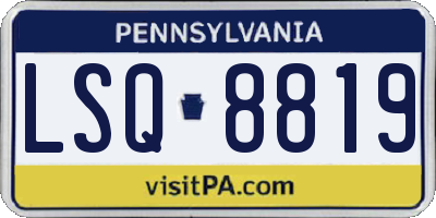 PA license plate LSQ8819