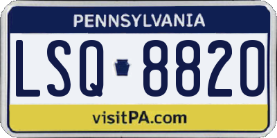 PA license plate LSQ8820
