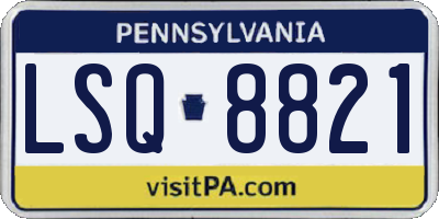 PA license plate LSQ8821