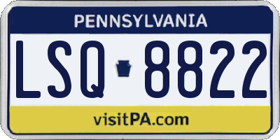 PA license plate LSQ8822
