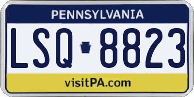 PA license plate LSQ8823