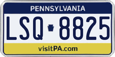 PA license plate LSQ8825