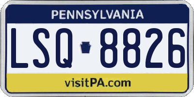 PA license plate LSQ8826