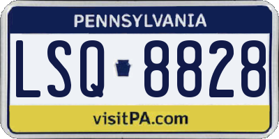 PA license plate LSQ8828