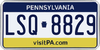 PA license plate LSQ8829