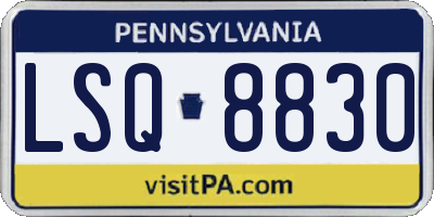 PA license plate LSQ8830