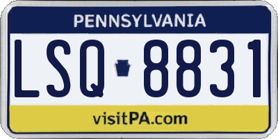 PA license plate LSQ8831
