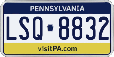 PA license plate LSQ8832