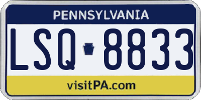 PA license plate LSQ8833
