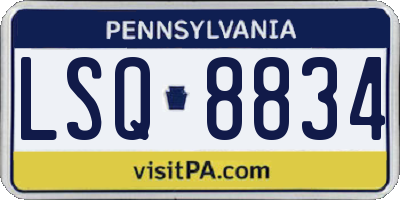 PA license plate LSQ8834