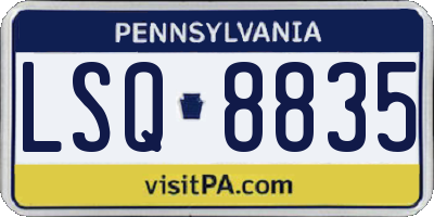 PA license plate LSQ8835