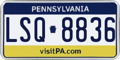 PA license plate LSQ8836