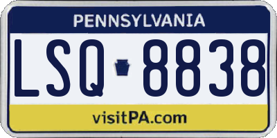 PA license plate LSQ8838