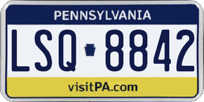 PA license plate LSQ8842
