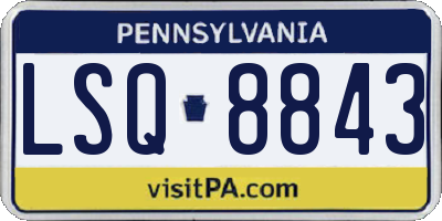 PA license plate LSQ8843