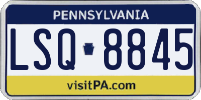 PA license plate LSQ8845
