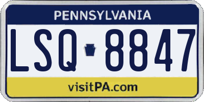 PA license plate LSQ8847