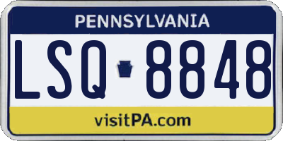 PA license plate LSQ8848
