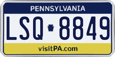 PA license plate LSQ8849