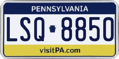 PA license plate LSQ8850