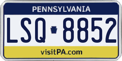 PA license plate LSQ8852