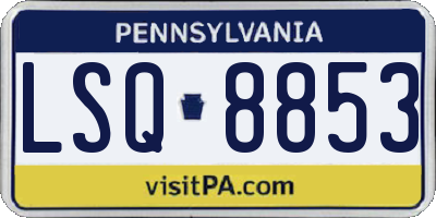 PA license plate LSQ8853
