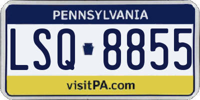PA license plate LSQ8855