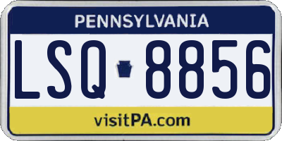 PA license plate LSQ8856