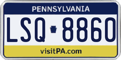 PA license plate LSQ8860