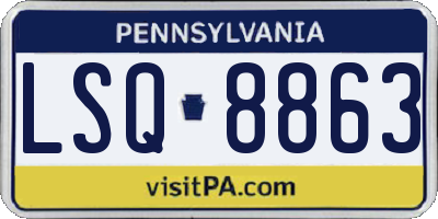 PA license plate LSQ8863
