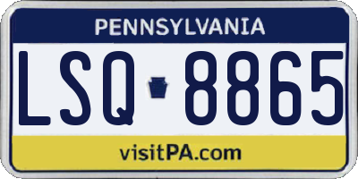 PA license plate LSQ8865