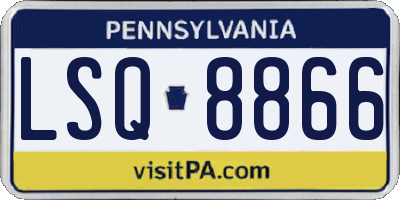PA license plate LSQ8866