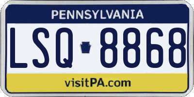 PA license plate LSQ8868