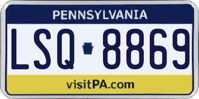 PA license plate LSQ8869