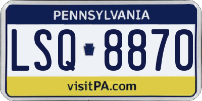 PA license plate LSQ8870