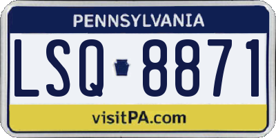 PA license plate LSQ8871